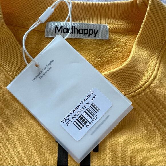 Madhappy Tokyo Limited Edition Yellow Gold Crewneck Sweatshirt Unisex Medium NEW - Picture 4 of 5